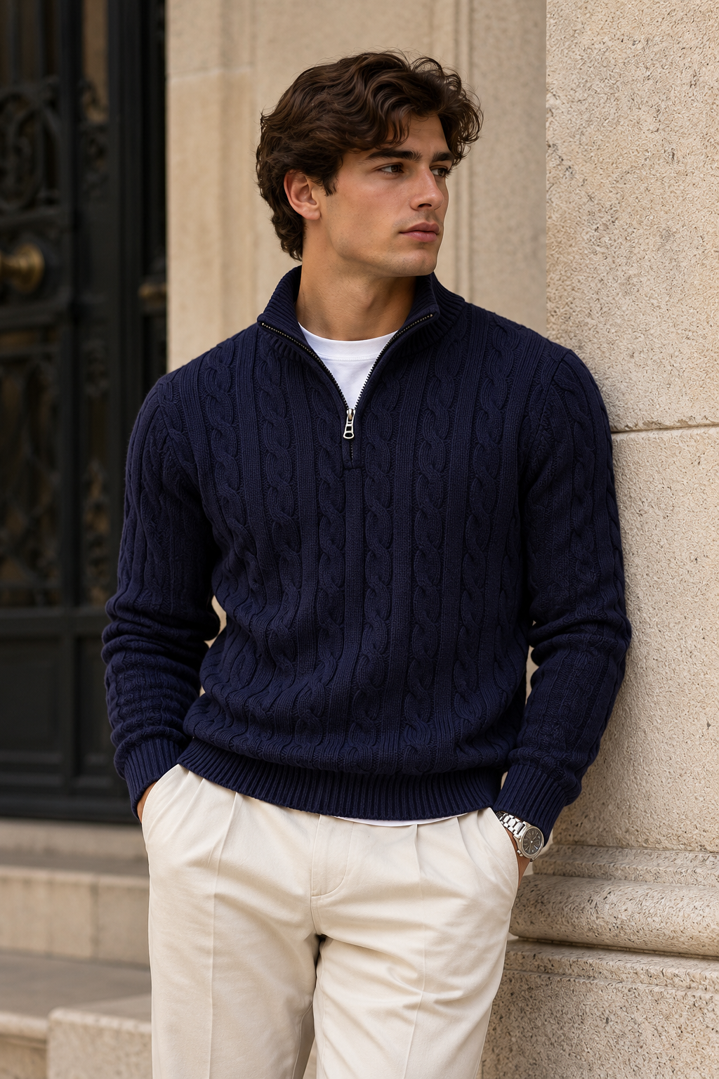 Como Cable Quarter Zip